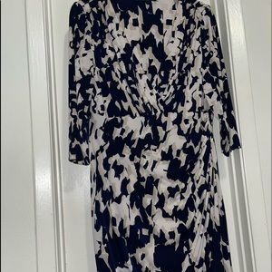 Blue, grey, cream dress Lauren By Ralph Lauren